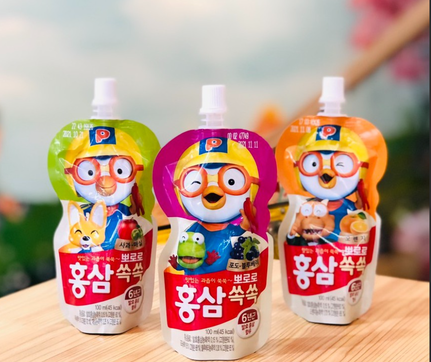 Nước Hồng Sâm Trái Cây Paldo Pororo Vị Việt Quất Nhập Khẩu Hàn Quốc hộp 10 gói 100ml - Ảnh 3
