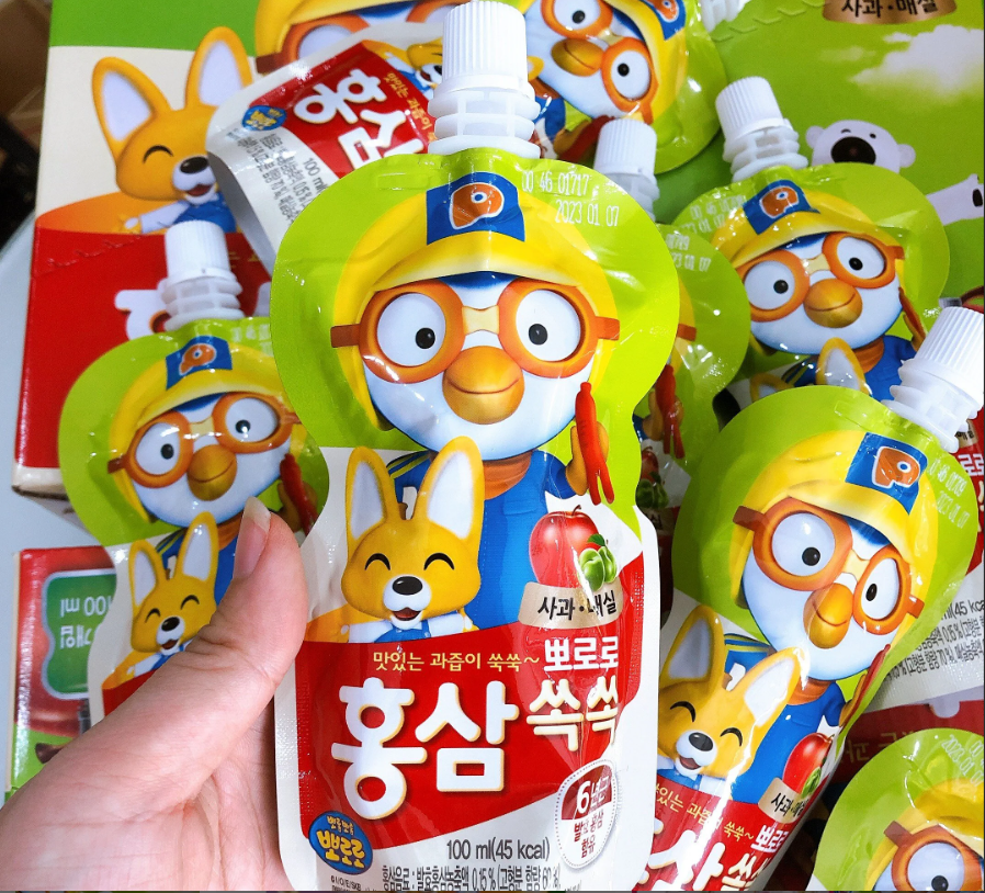 Nước Hồng Sâm Trái Cây Paldo Pororo Vị Việt Quất Nhập Khẩu Hàn Quốc hộp 10 gói 100ml - Ảnh 4