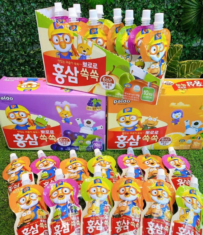 Nước Hồng Sâm Trái Cây Paldo Pororo Vị Việt Quất Nhập Khẩu Hàn Quốc hộp 10 gói 100ml - Ảnh 5